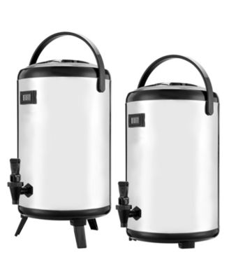 Insulated Beverage Dispenser, 3.2 Gal Stainless Steel Drink Server with Spigot and Temp Display, 2 Pack