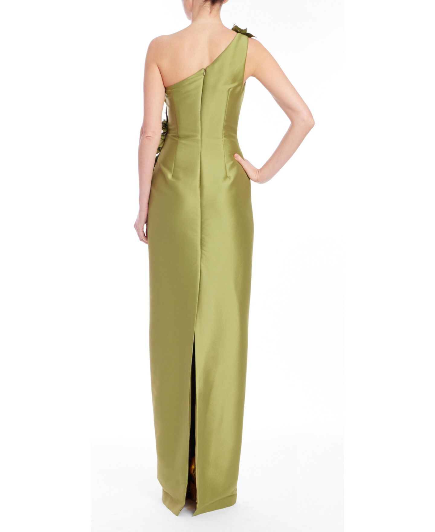 Женское платье Badgley Mischka One-Shoulder Floral-Applique Column Gown — фото 3