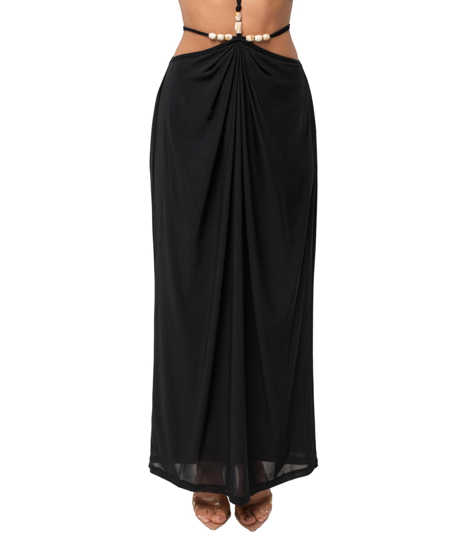 Женская юбка JLUXLABEL Hera Draped Maxi, цвет: Чёрный — фото 4