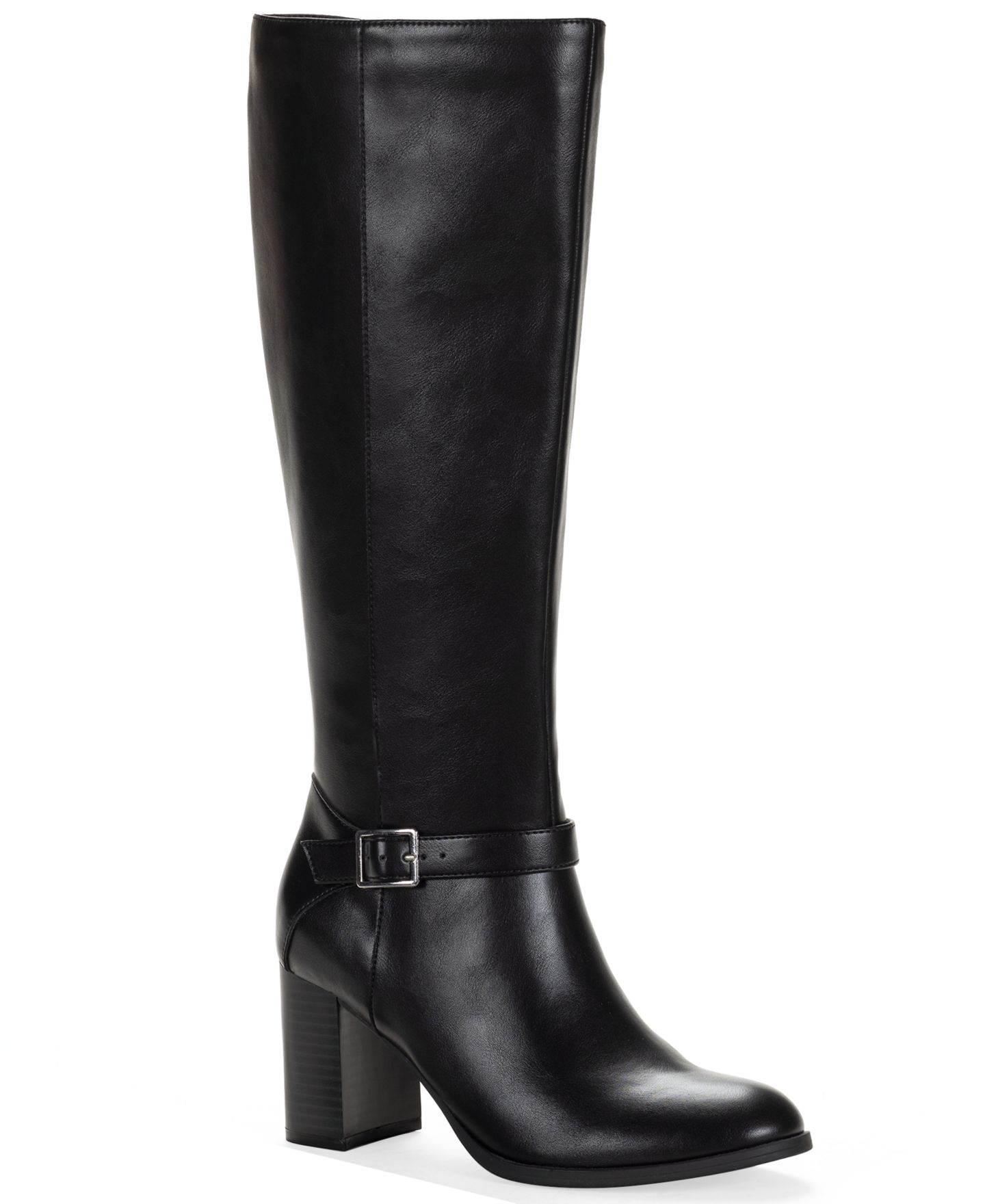 Женские ботинки Style & Co Ruthh Round Toe Buckle Detail Dress Boots, цвет: Чёрный, вариант 1 — фото 1