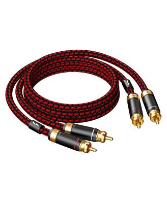 Audiophile 2 Male RCA Stereo Audio Cable 4N Oxygen Free Copper Heavy Duty HiFi Sound