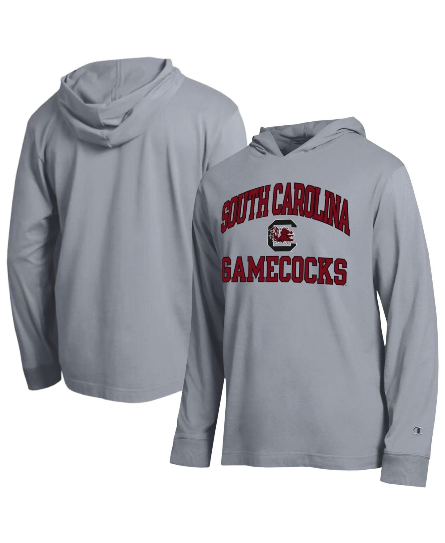 Мужская футболка Champion Heather Gray South Carolina Gamecocks High Motor All-Star Long Sleeve Hooded — фото 1