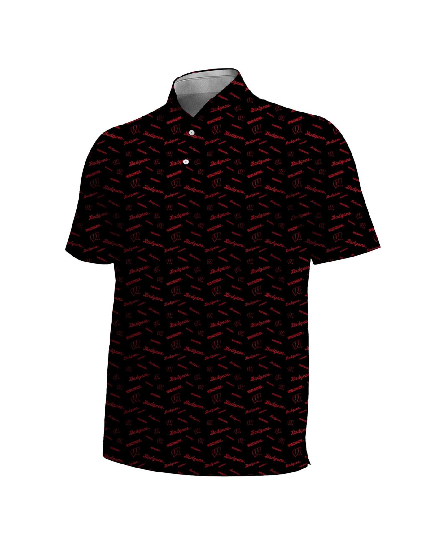 Мужское поло Under Armour Black Wisconsin Badgers Gameday Armourfuse Polo Shirt — фото 3