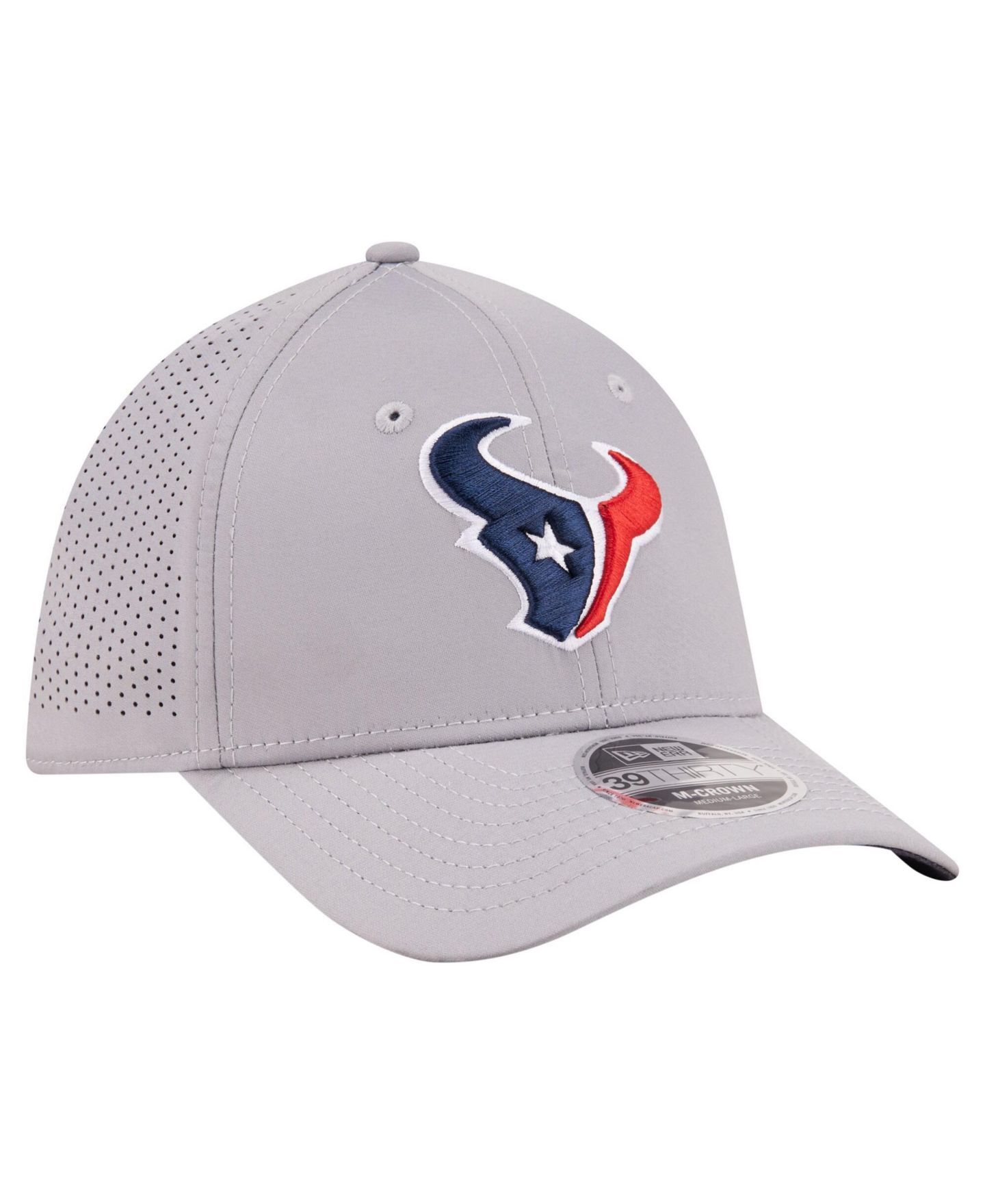 Мужской головной убор New Era Gray Houston Texans 39THIRTY M-Crown Flex Fit Hat — фото 4