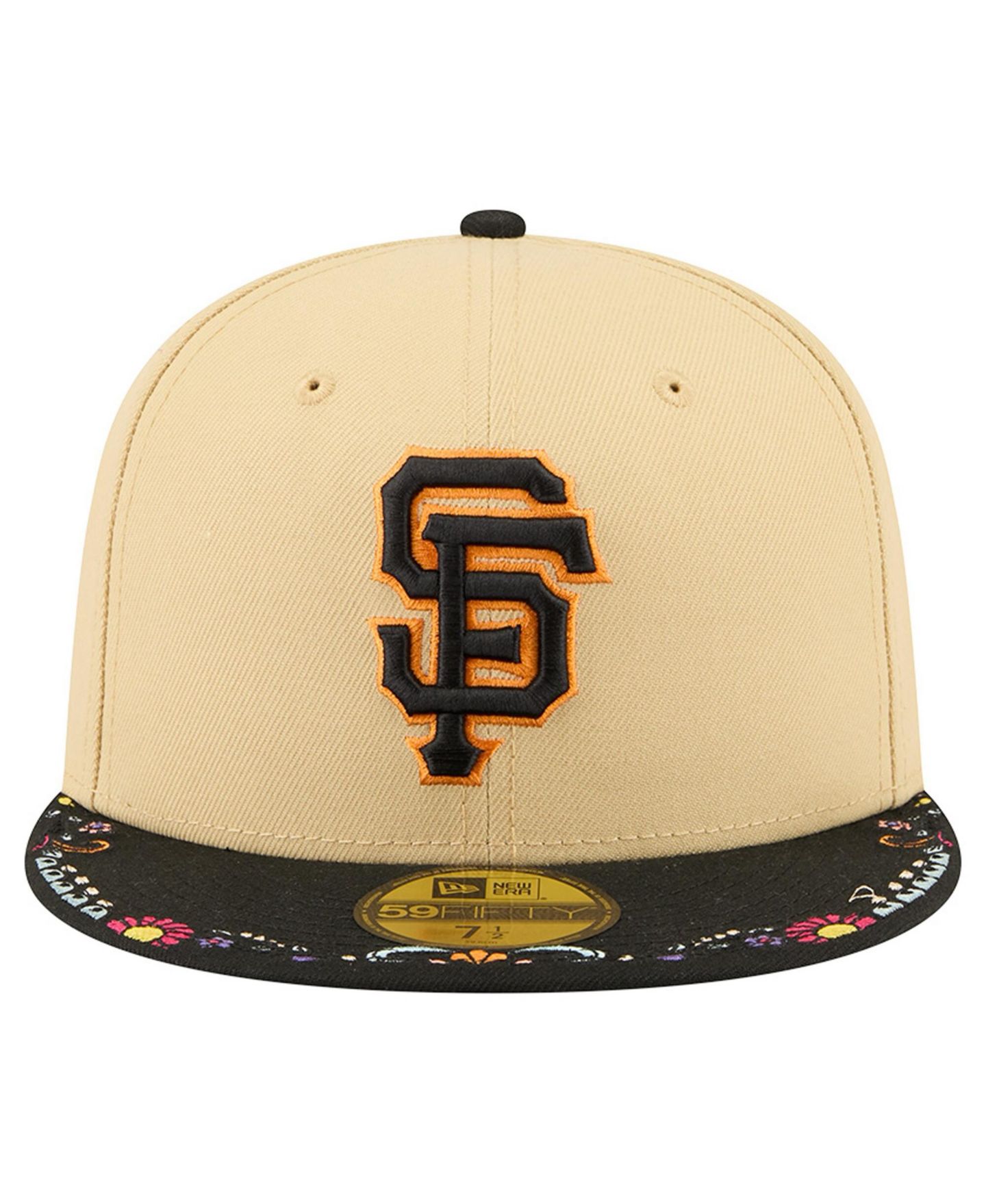 Мужские козырьки New Era Light Beige San Francisco Giants Two-Tone Embroidered 59FIFTY Fitted Hat — фото 5