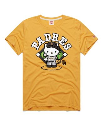 Men's and Women's Gold San Diego Padres Hello Kitty Tri-Blend T-Shirt