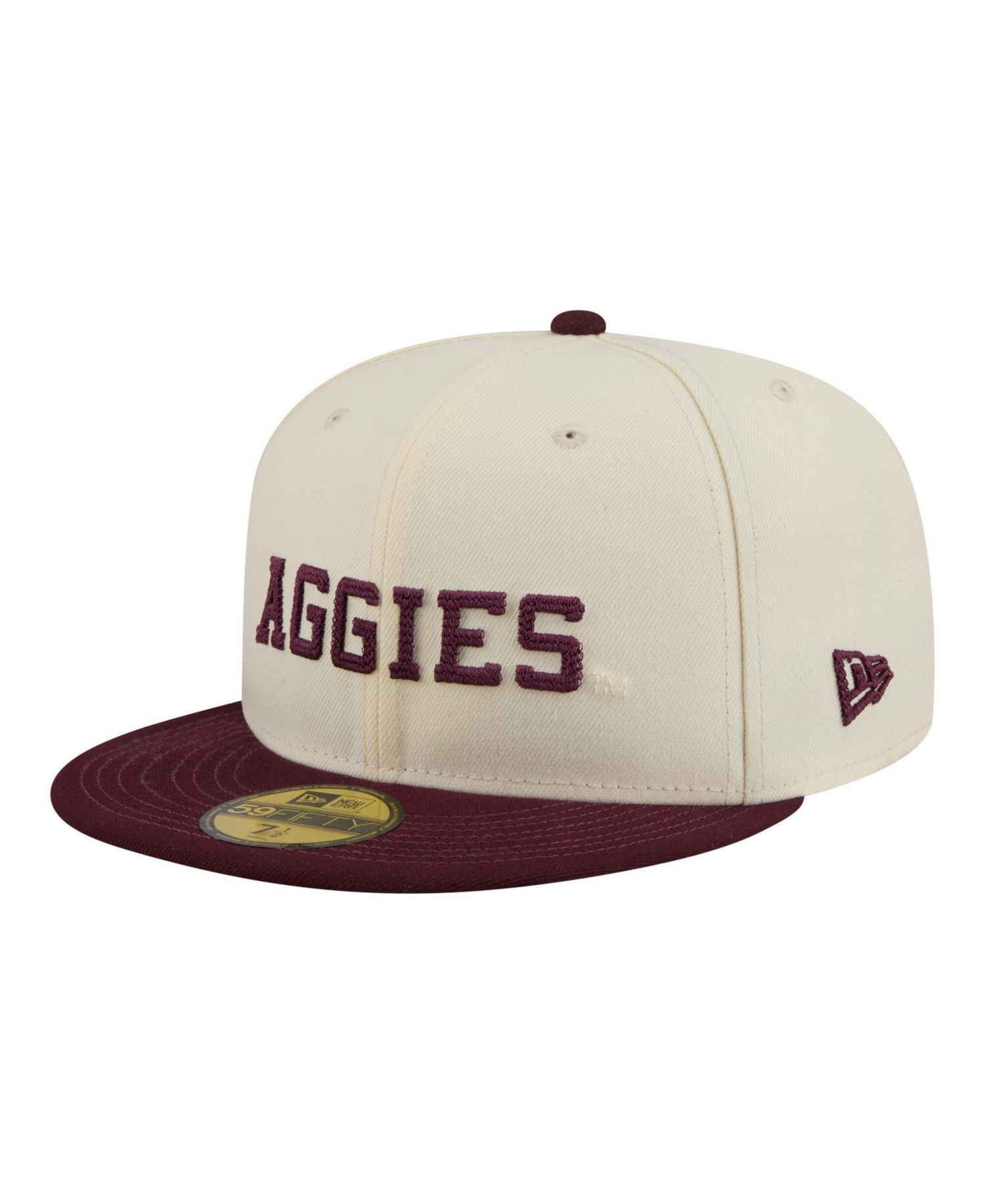 Men's Cream/Maroon Texas A&M Aggies Two-Tone Script 59FIFTY Fitted Hat