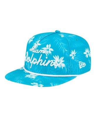 Men's Aqua Miami Dolphins Palm Print A-Frame 9FIFTY Snapback Hat