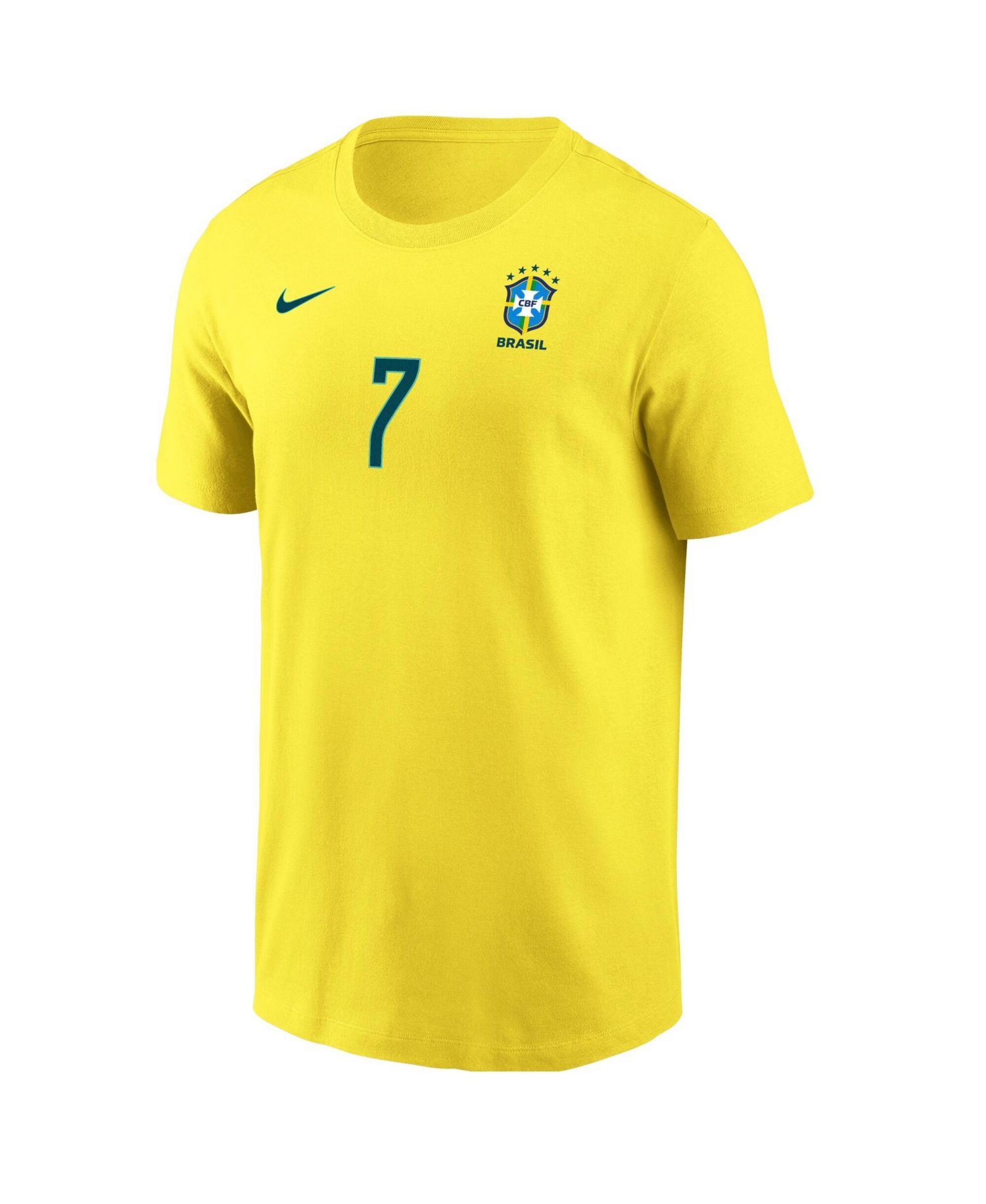 Men's Vini Jr. Yellow Brazil National Team Name & Number T-Shirt