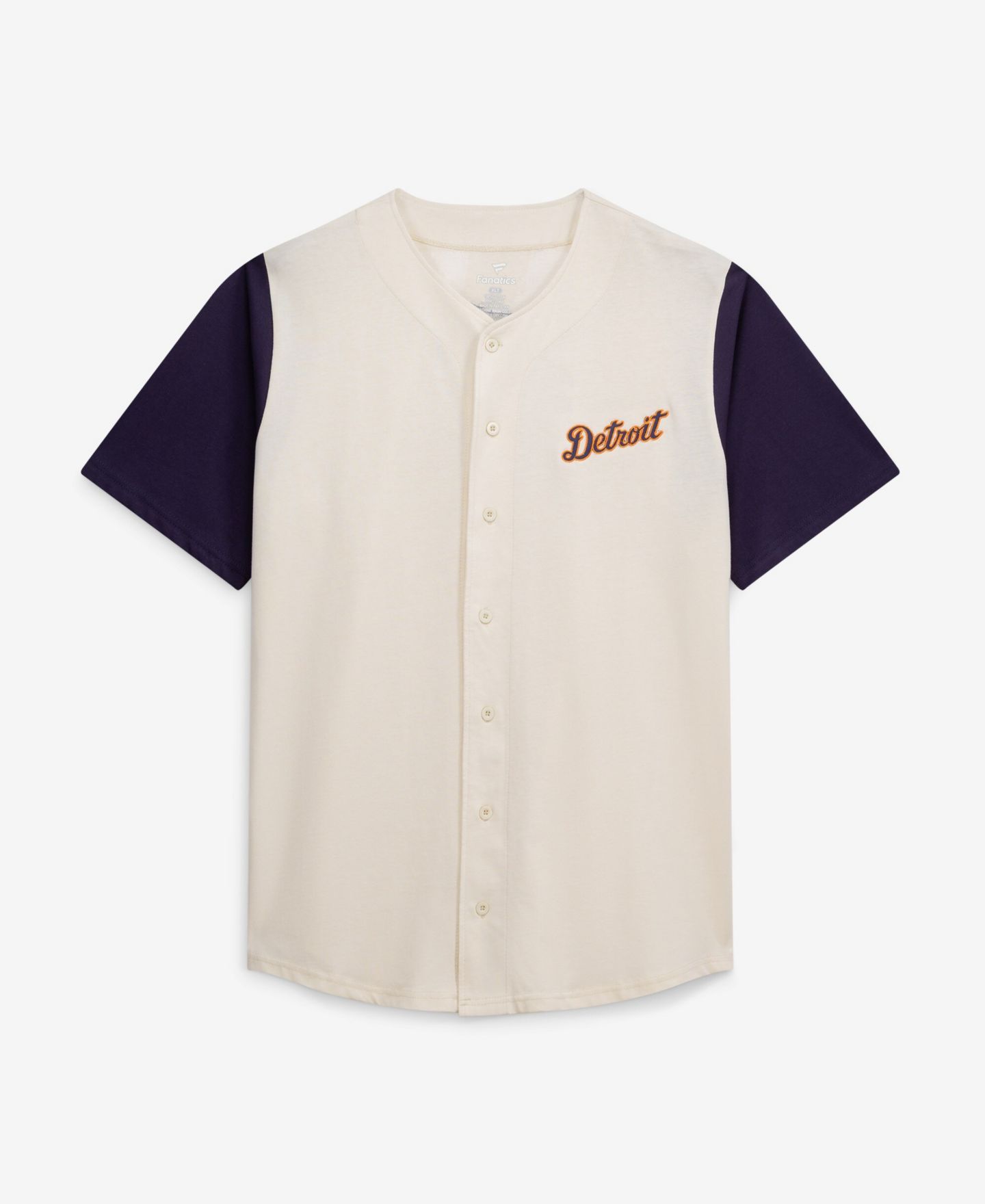 Мужской топ Fanatics Cream Detroit Tigers Big & Tall Full-Button Jersey — фото 5
