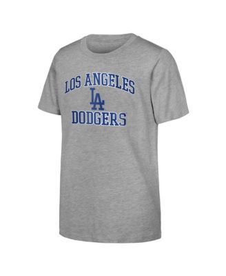 Big Boys and Girls Heather Gray Los Angeles Dodgers Heart Soul T-Shirt