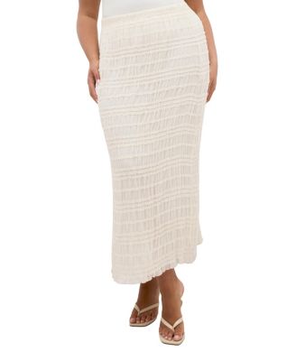 Plus Size Emelia High-Waisted Maxi Shirred Skirt