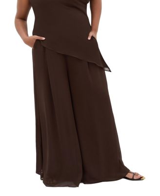 Plus Size Skyla High-Rise Pull-On Wide-Leg Pants