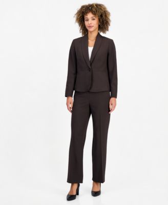 Women's Shawl-Collar Wide-Leg Jacket and Pants Suit, 2-Piece Set