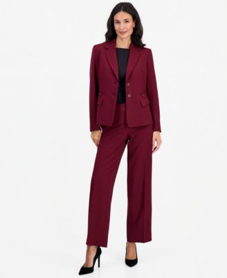 Women's Stretch Wide Leg 2-Piece Pant Suit