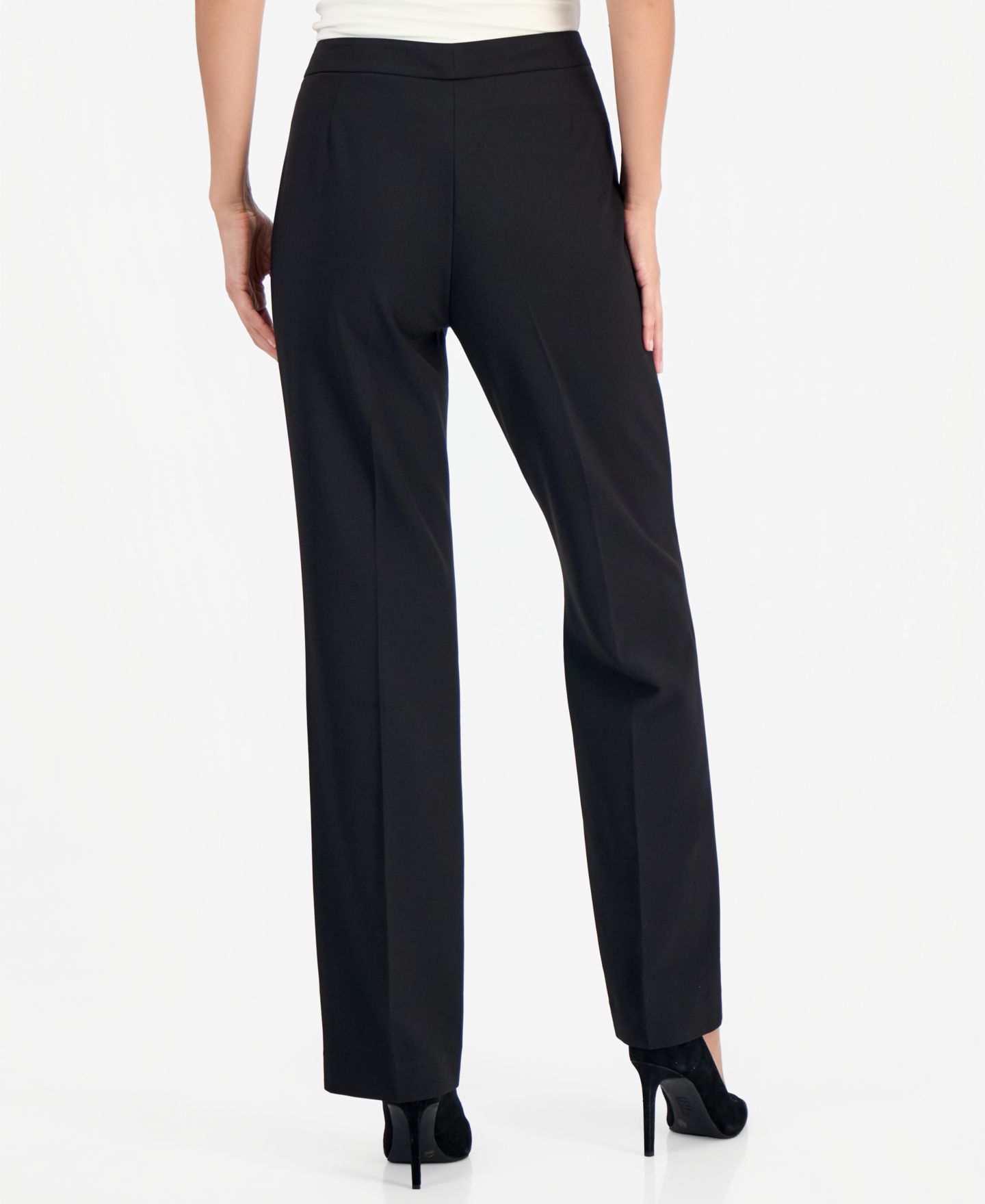 Женский комплект Le Suit Petite Kate Two-Button Contrast Piping Jacket and Pants, 2-Piece Suit, цвет: Чёрный / Ванильный ледяной — фото 7