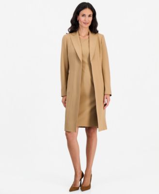 Women's Peak-Lapel Sheath Topper & Dress, 2-Piece Set