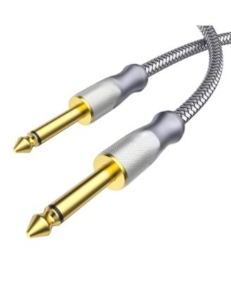 TS Instrument Cable Nylon Braided Connectors Noise Shielding for Guitar Bass Studio Gear