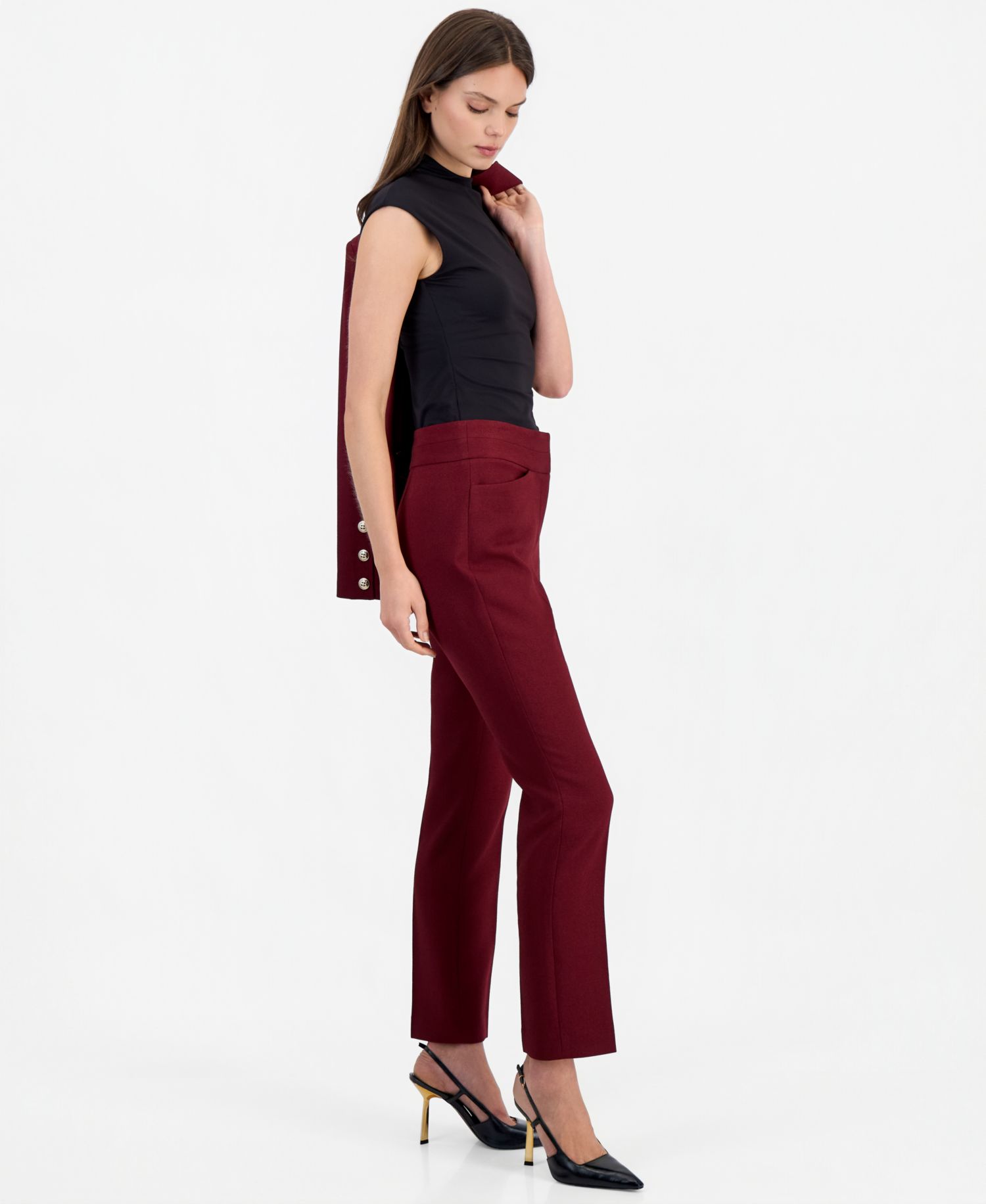 Women's Flared-Leg Mid-Rise Pants