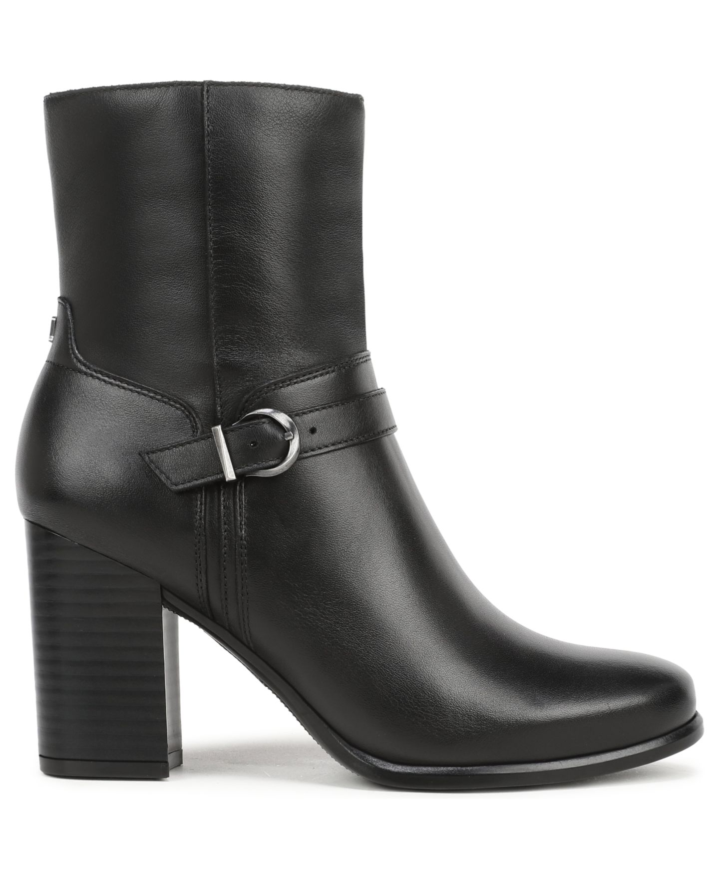 Женские ботинки Naturalizer Leighton Zipper Short Booties, цвет: Чёрный кожаный — фото 2