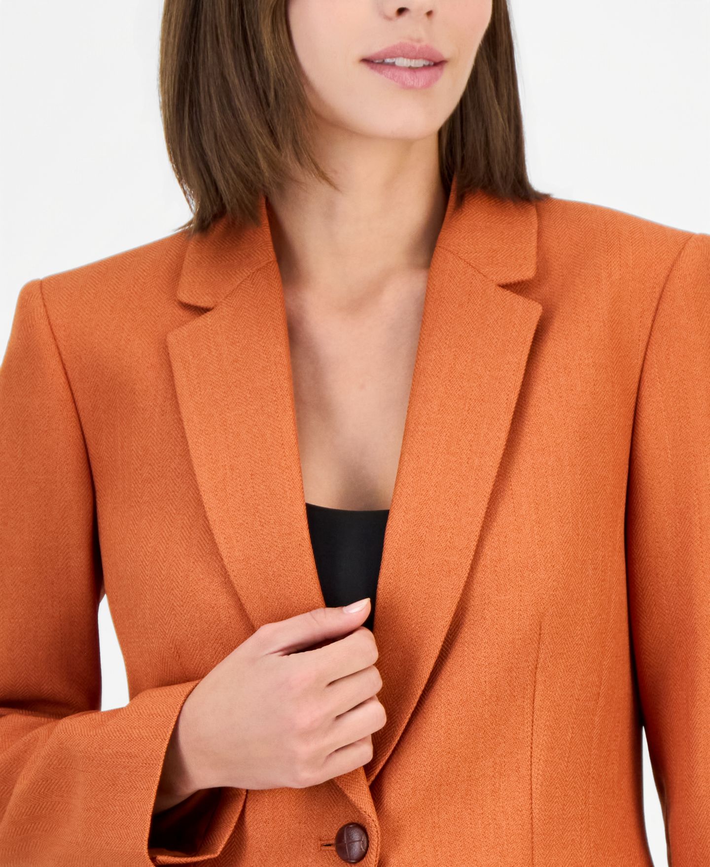 Женский пиджак Tahari ASL Shoulder-Padded Peak-Lapel Blazer, цвет: Оранжевый — фото 3