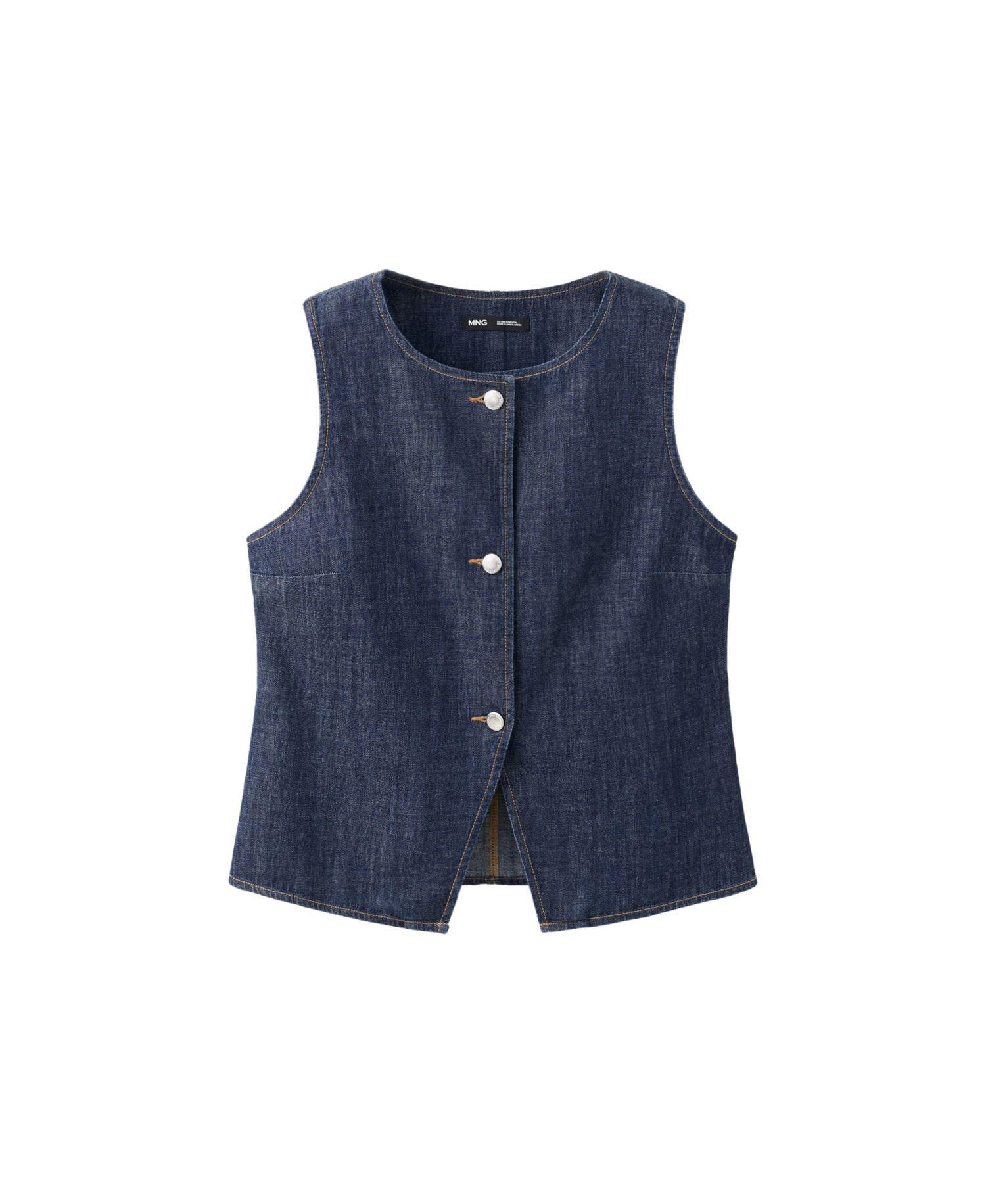 Women's Buttoned Denim Vest