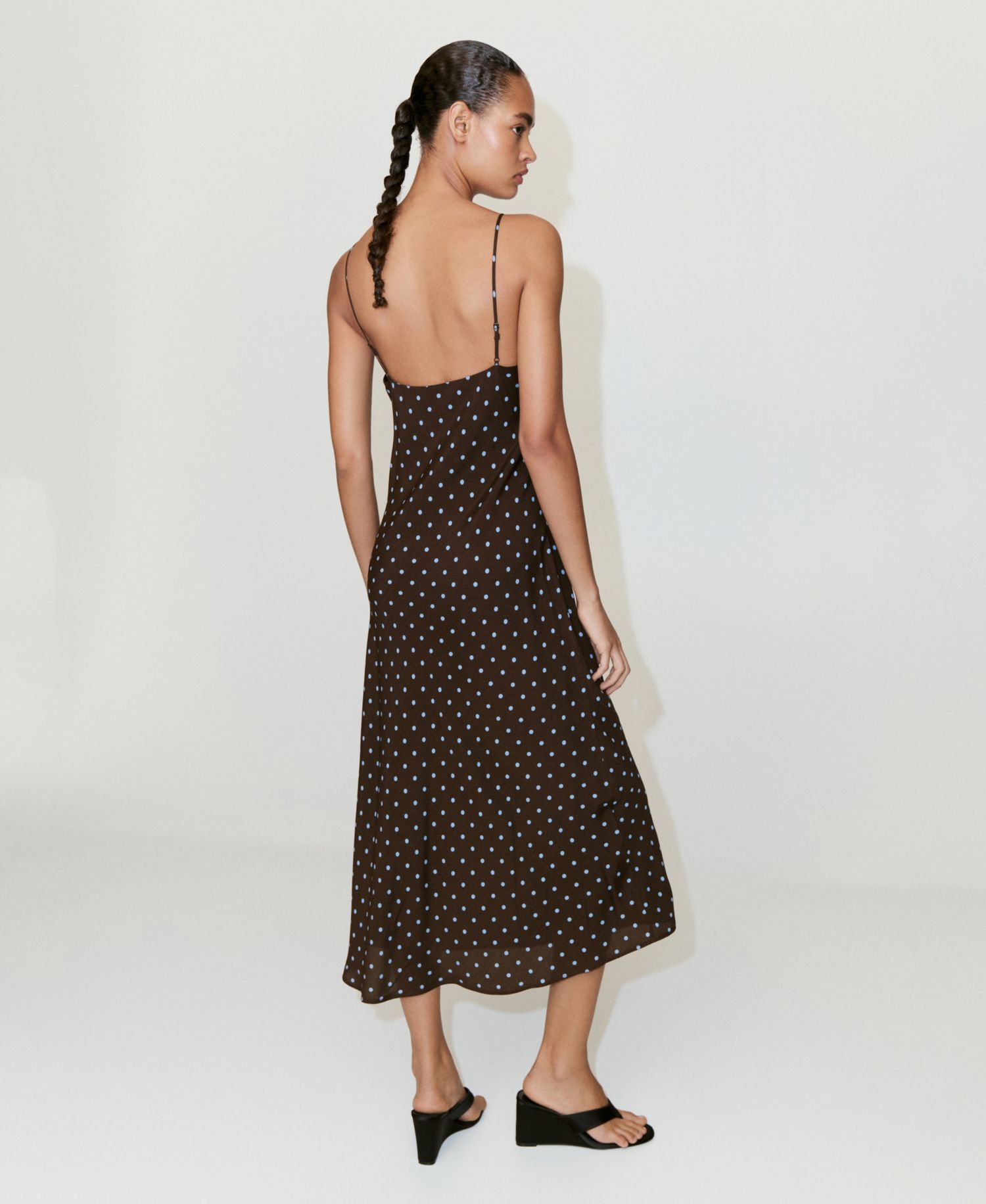 Women's Floral Midi Thin-Strap V-Neck Dress