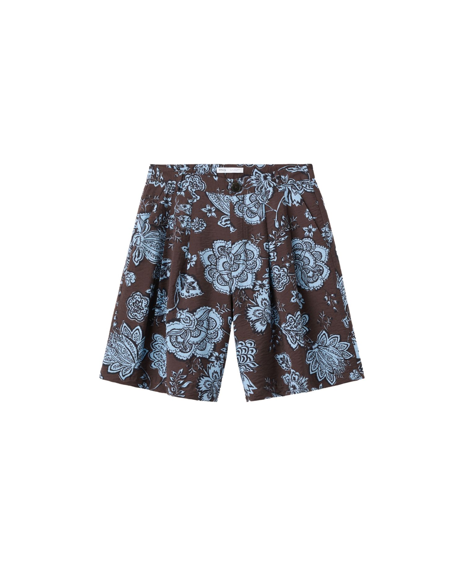 Women's Floral-Print Pleated Wide-Leg Shorts, 7" Inseam