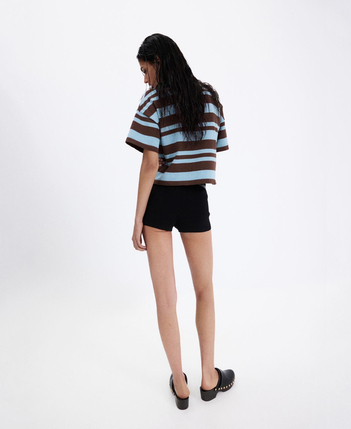 Mango Women's Striped Cotton Polo Shirt