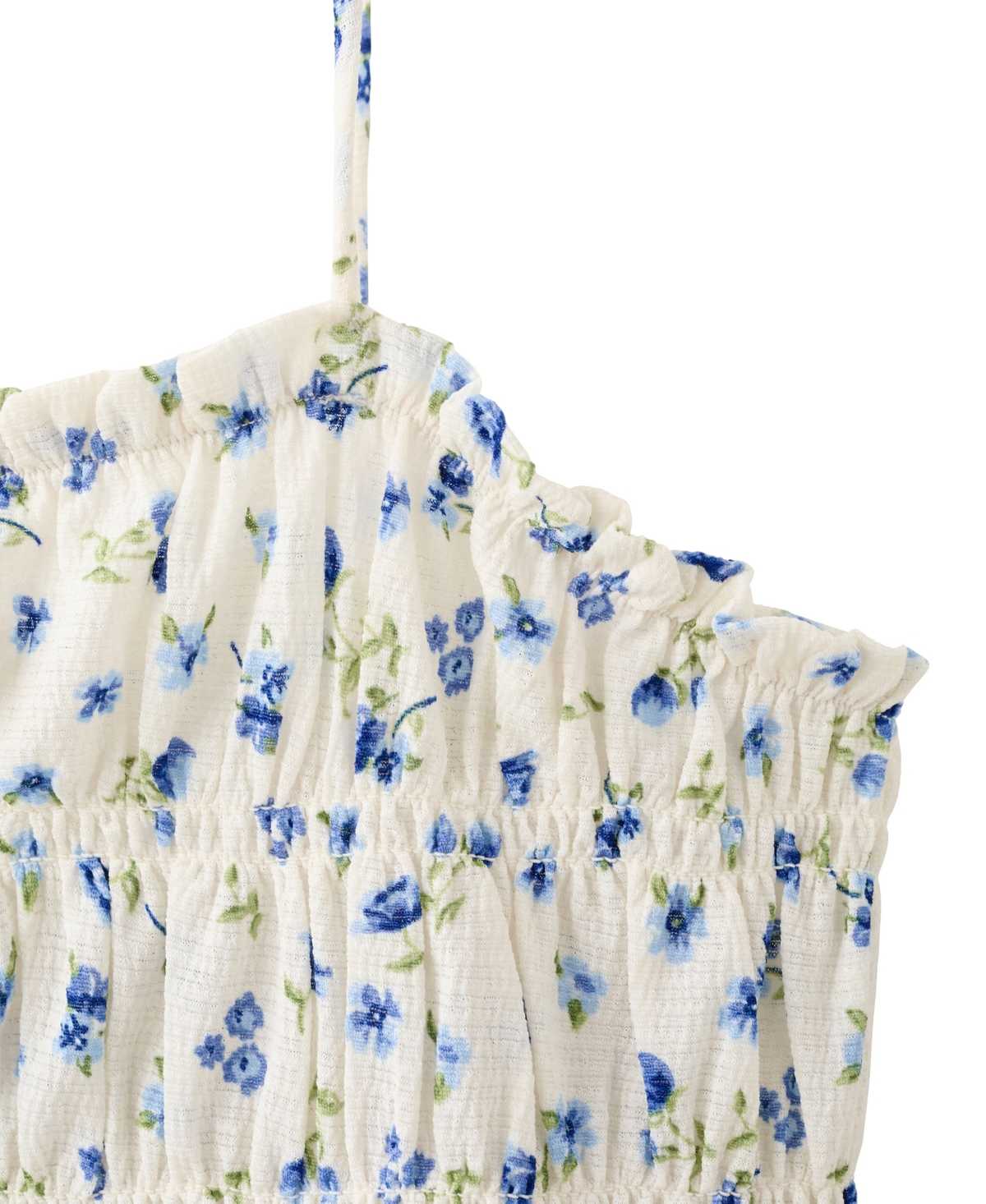 Mango Women's Floral-Print Ruched Square Neck Dress