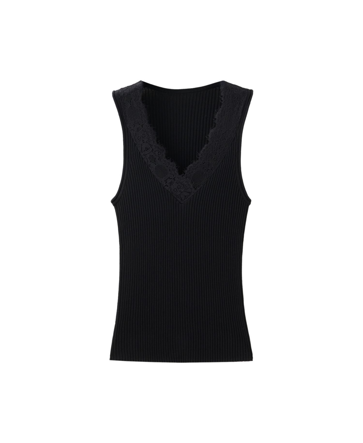 Women's Ribbed Lace Tank Top