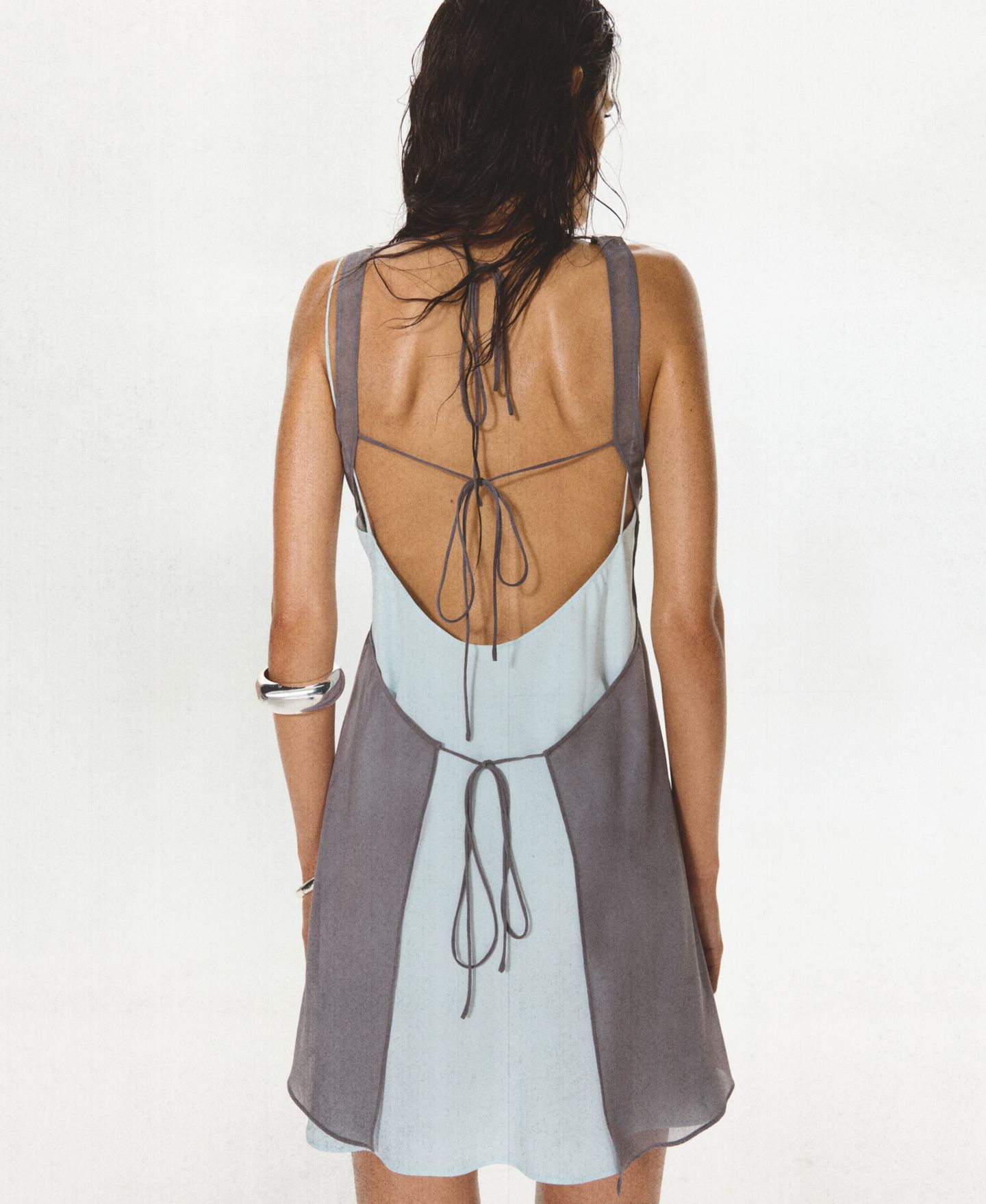 Женское платье Mango Bows Overlay Dress Sleeveless Chiffon-Overlay A-Line Mini, цвет: Средний коричневый — фото 3