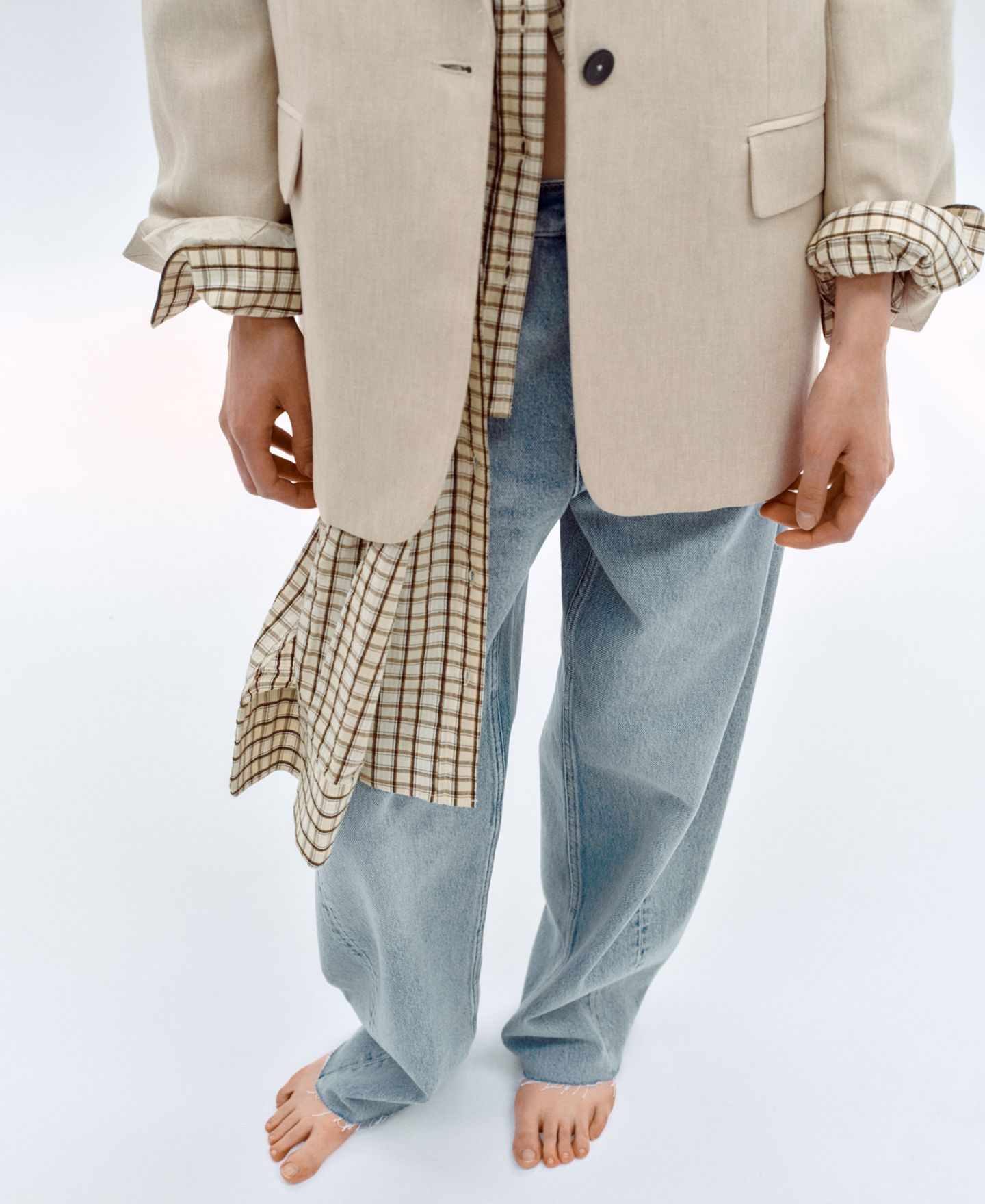 Женские джинсы MANGO Mid-Rise Baggy Balloon, цвет: Светлый синий — фото 3