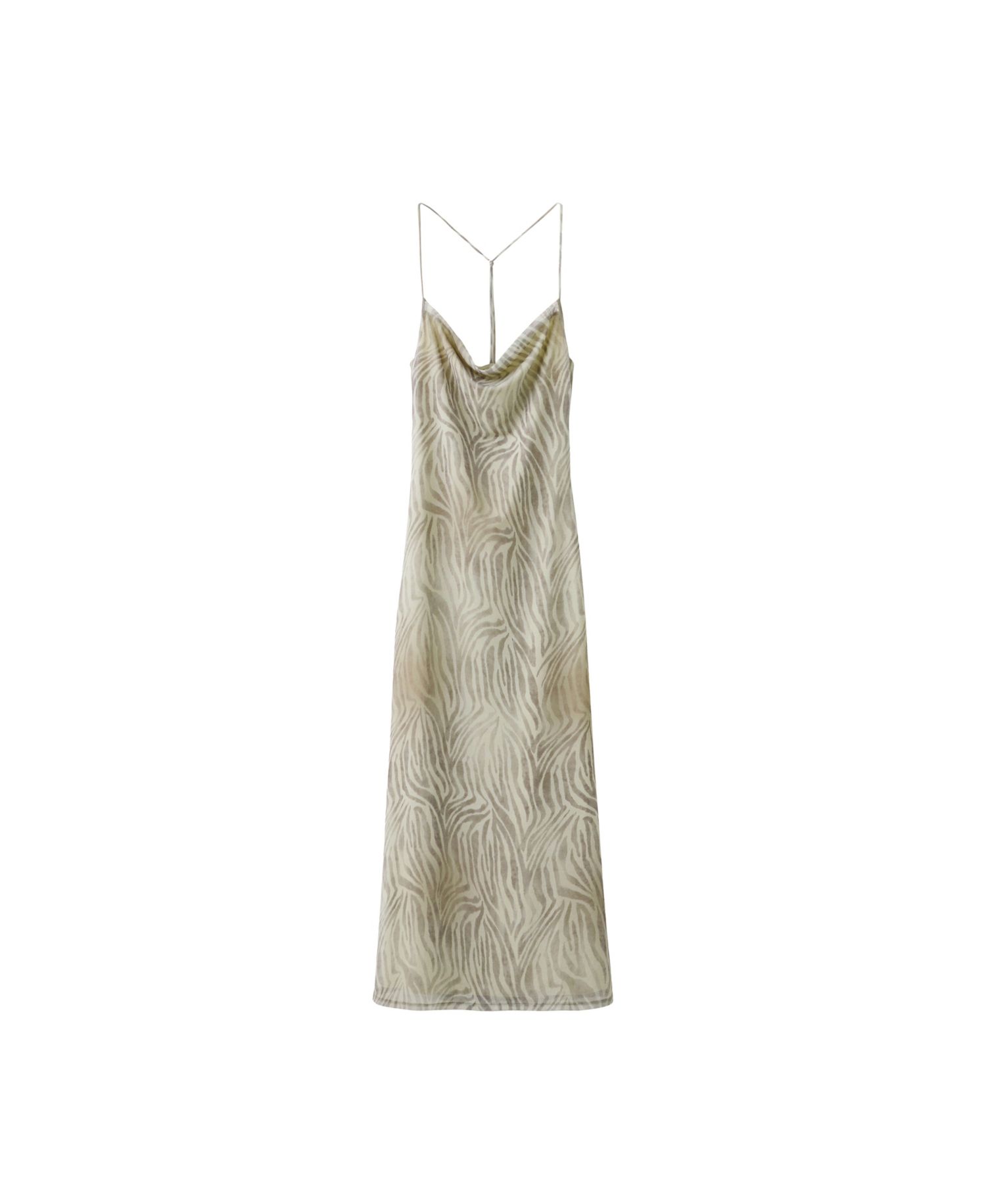 Women's Draped Zebra-Print Midi Dress