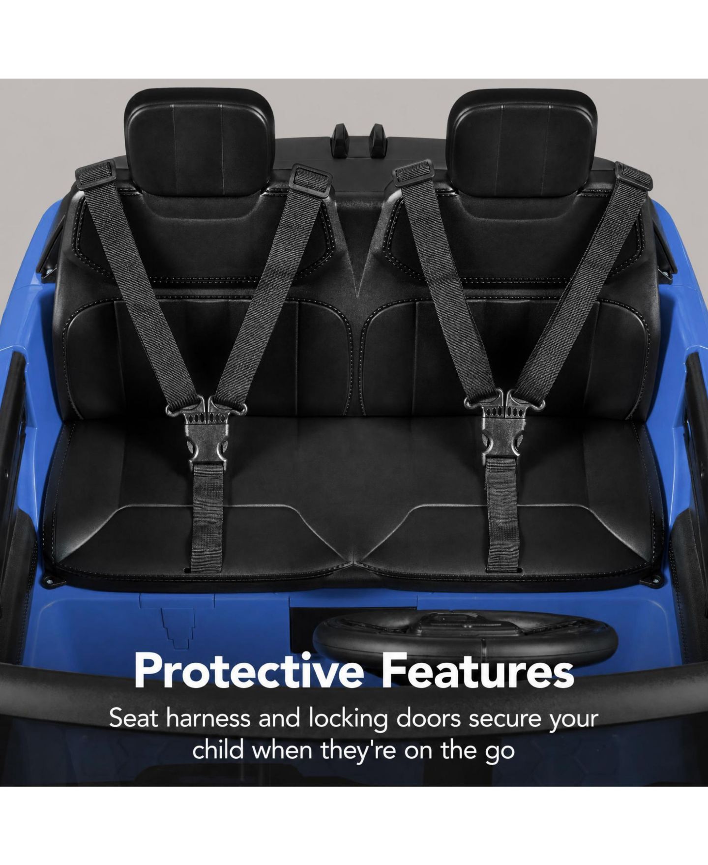 Детская игрушка Best Choice Products Kids 24V 2-Seater Licensed Range Rover Ride-On Car w/ith Parent Control 132lb Weight Capacity, цвет: Синий — фото 7