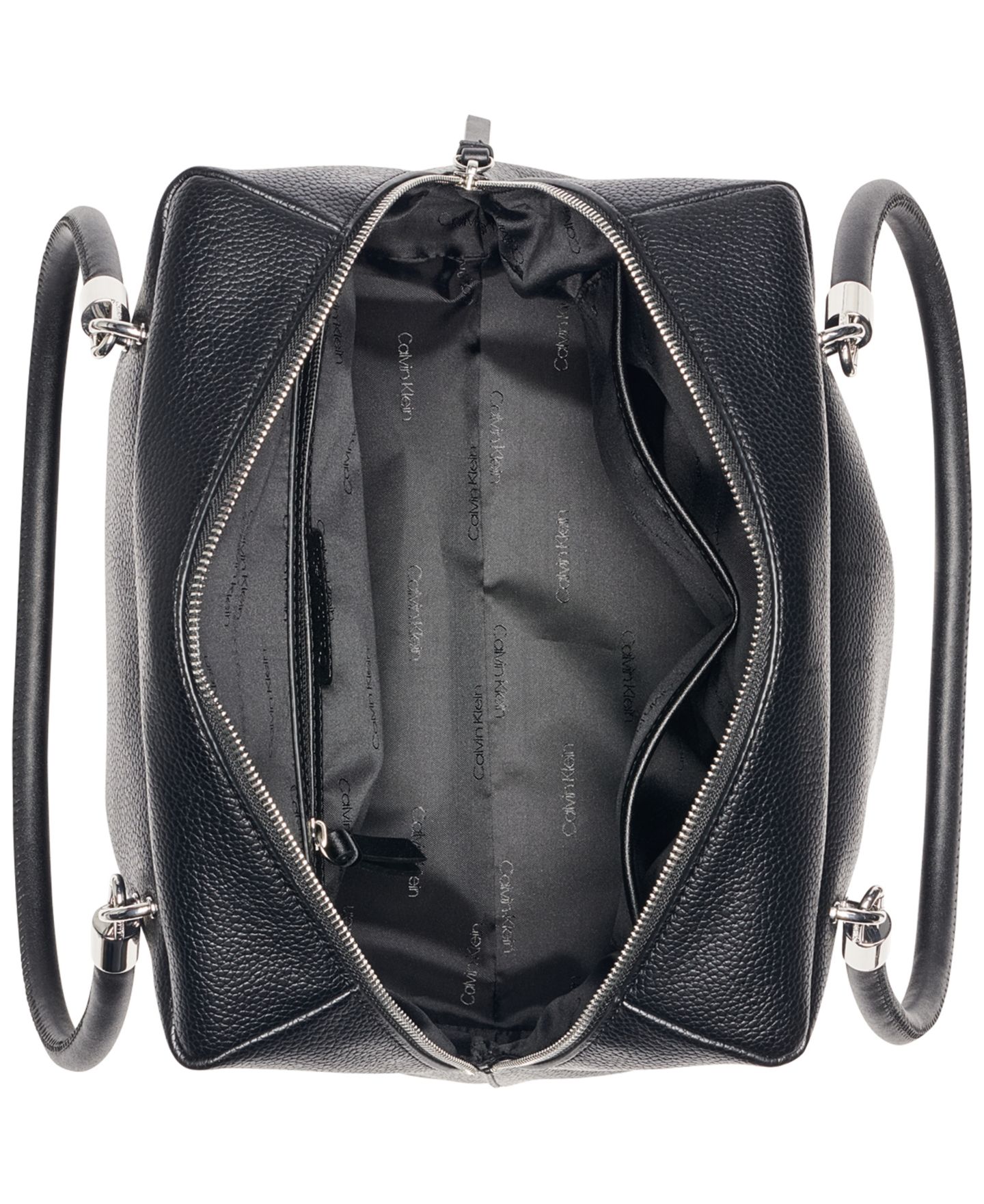 Женская сумка Calvin Klein Waverly Zip-Top Extra-Large Camera Handbag, цвет: Чёрный / Серебряный — фото 4