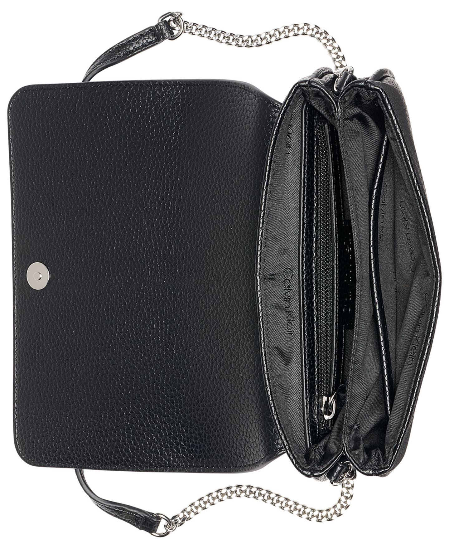 Женская сумка Calvin Klein Essential Magnetic Snap Mini Crossbody Handbag, цвет: Чёрный / Серебряный — фото 4