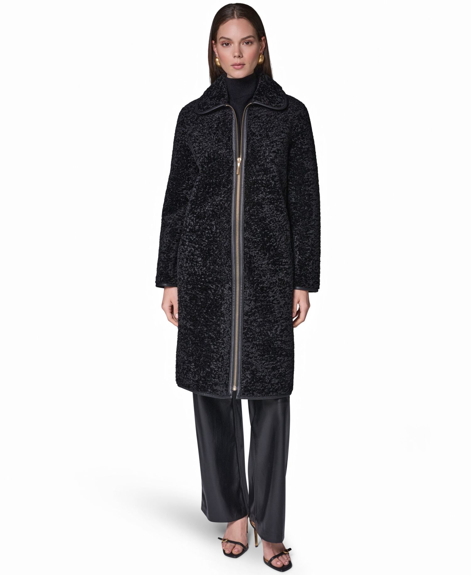 Women's Textured Faux Fur Coat