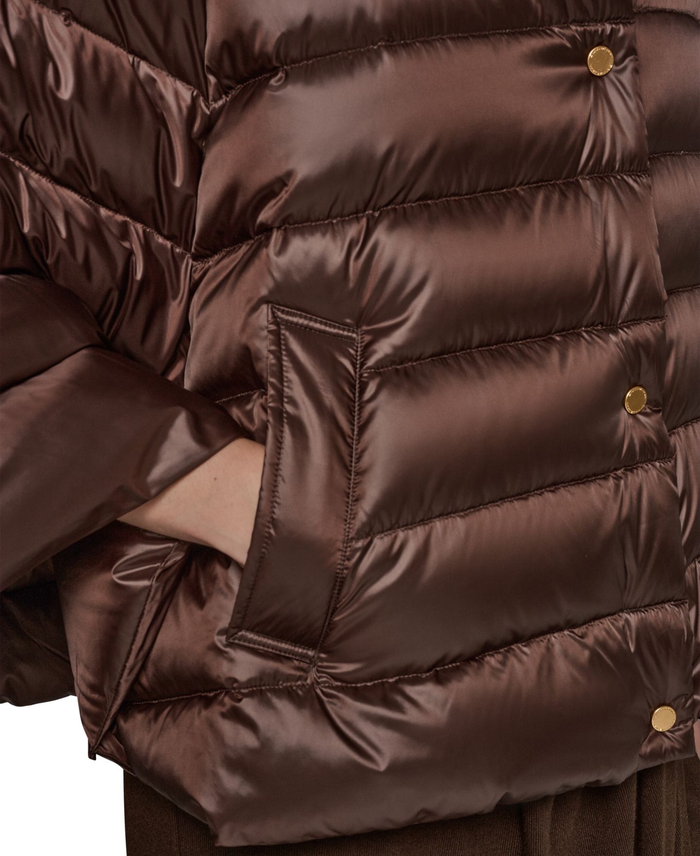 Женская куртка Donna Karan New York Stand-Collar Down Puffer Cape, цвет: Pearlized Express — фото 7