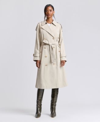 Women's Belted Double-Breasted Cocoon Trench Coat