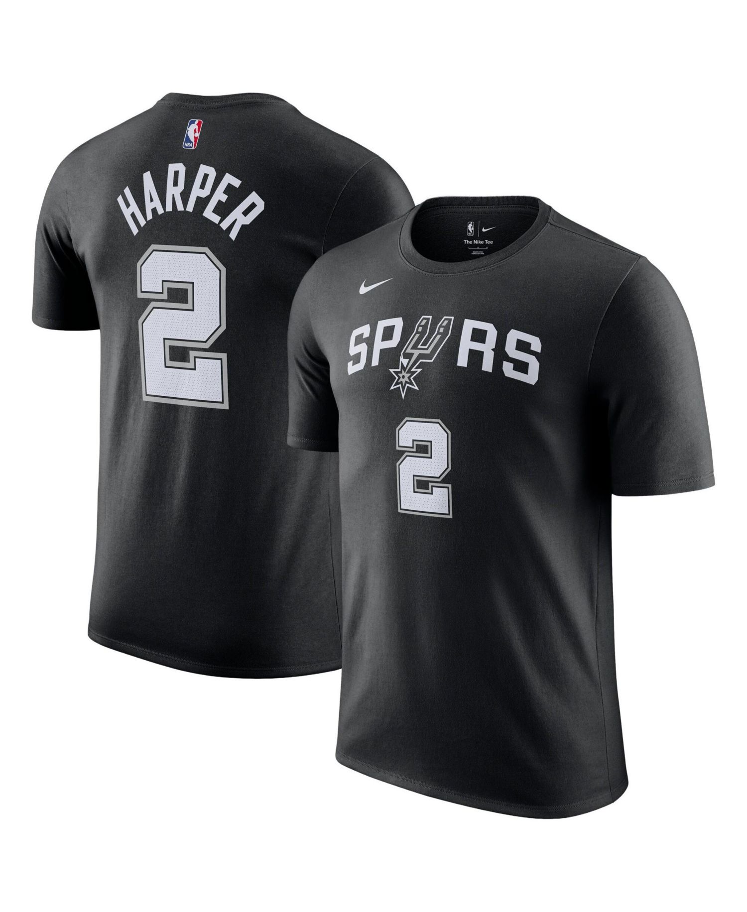 Men's and Women's Dylan Harper Black San Antonio Spurs Name & Number T-Shirt