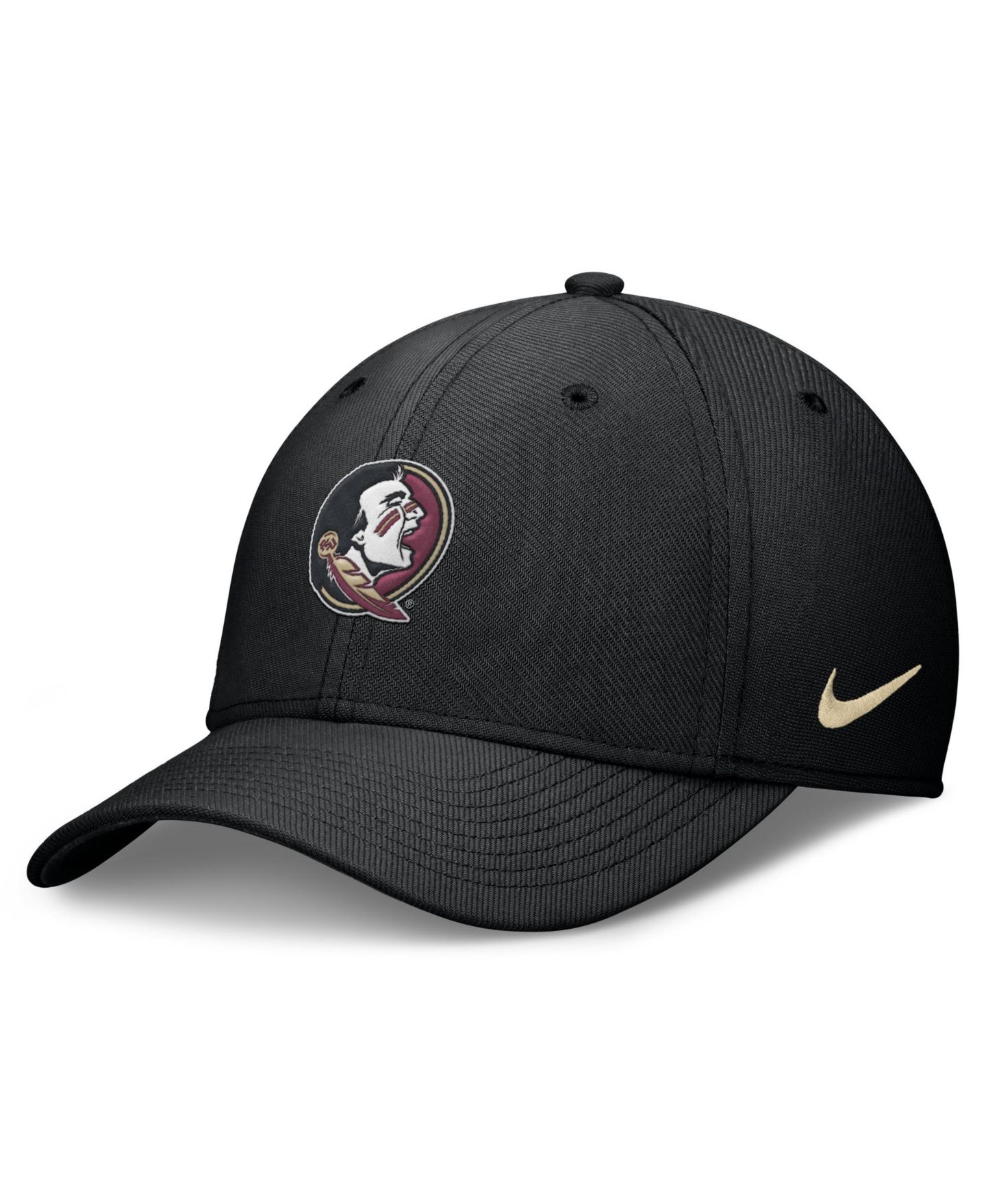 Мужская кепка Nike Black Florida State Seminoles Rise Swoosh Dri-FIT Flex Hat — фото 1