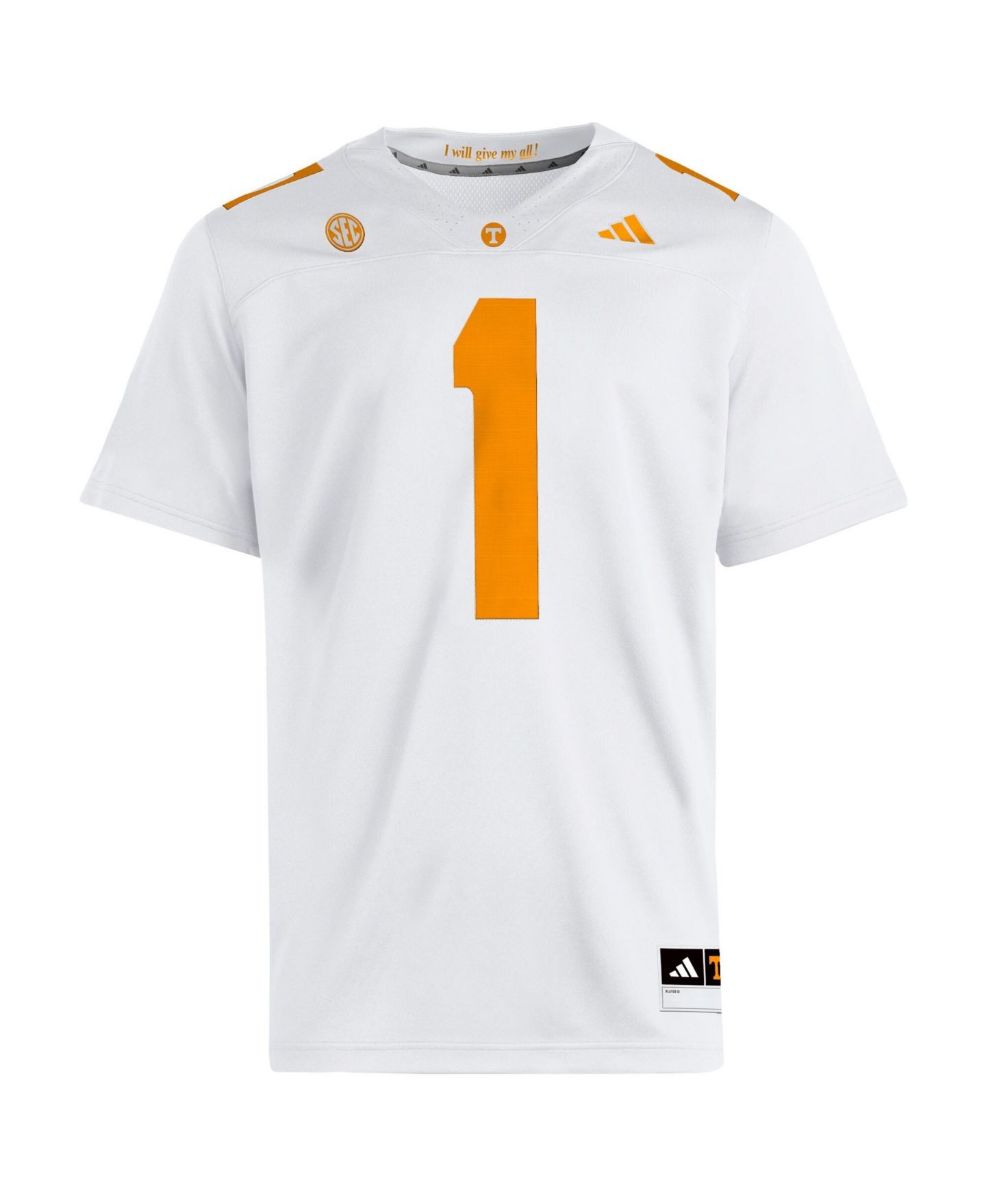 Мужской топ adidas White Tennessee Volunteers Away Premier Jersey — фото 2