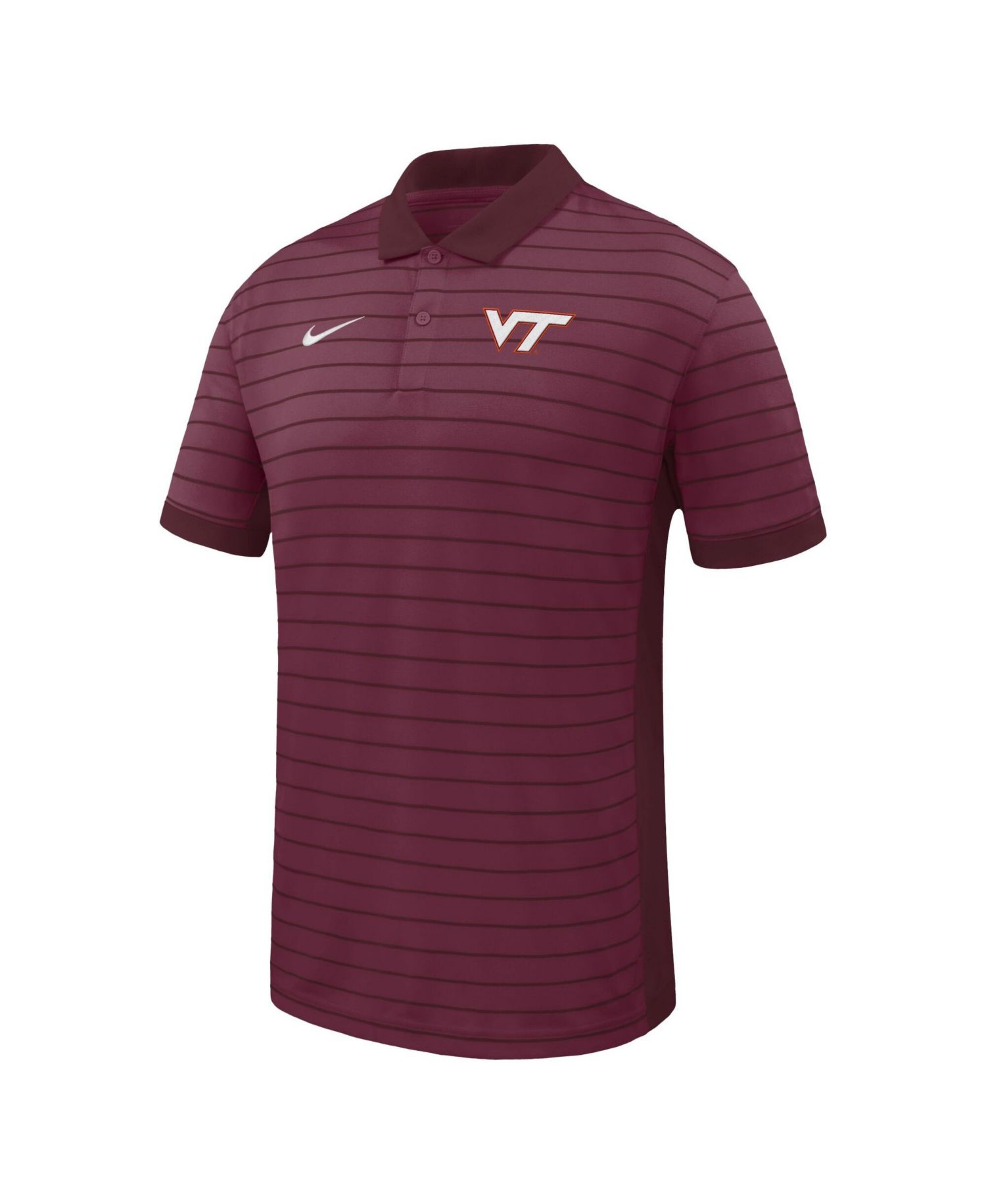 Men's Garnet Virginia Tech Hokies Victory Stripe Dri-FIT Polo Shirt