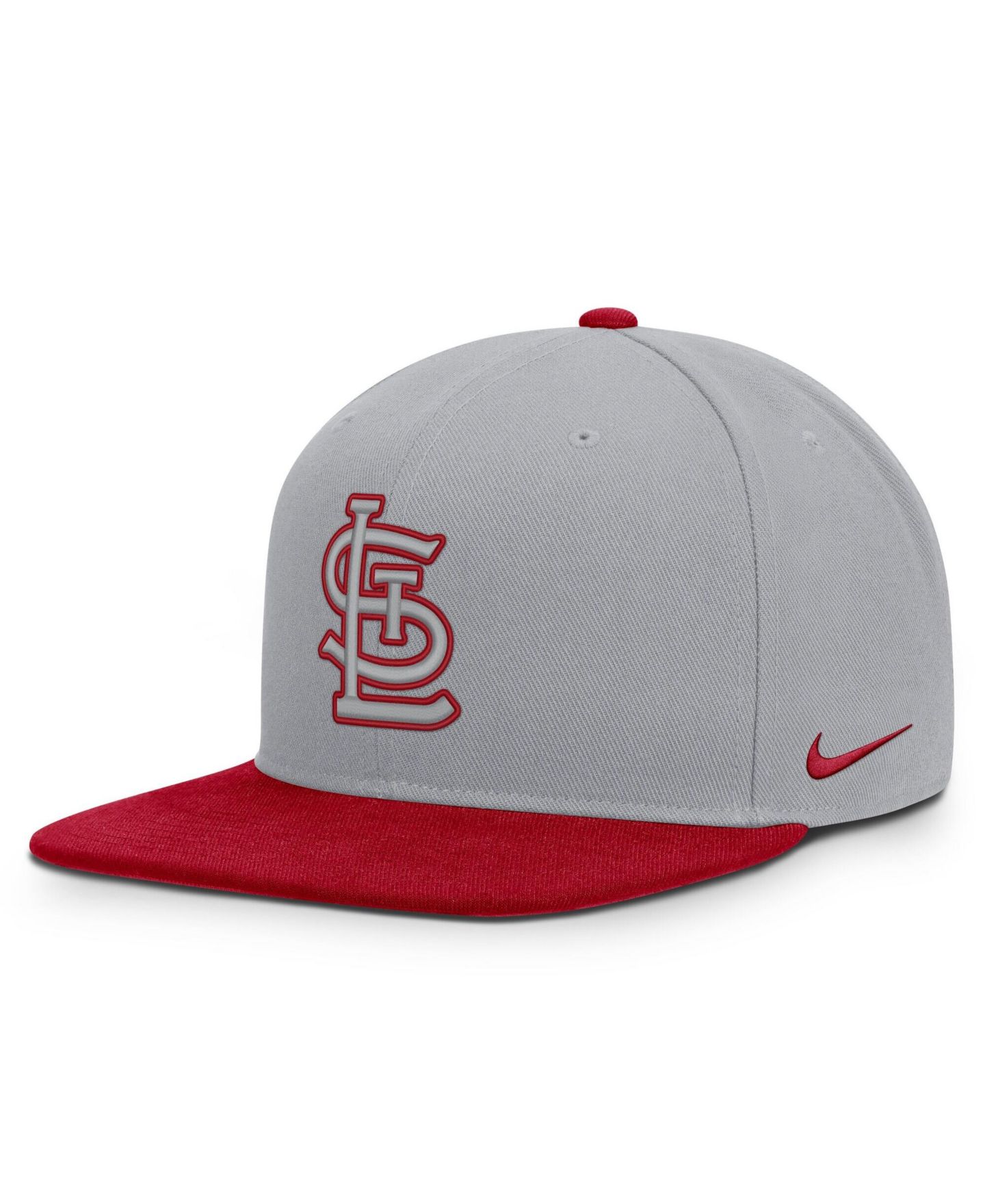 Мужская кепка Nike Gray/Red St. Louis Cardinals Primetime Pro Dri-FIT Snapback Hat — фото 3