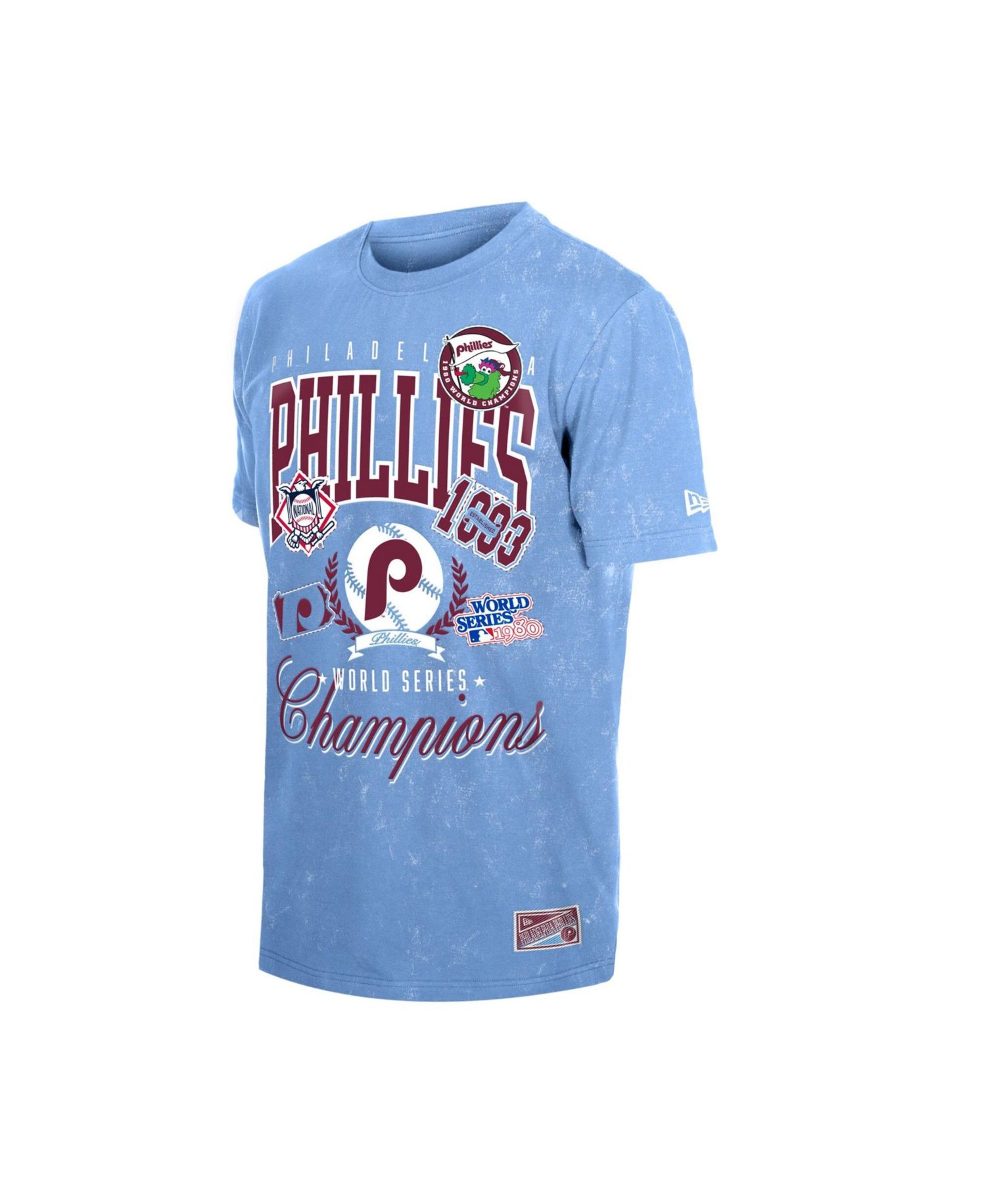 Men's Light Blue Philadelphia Phillies Mineral Wash T-Shirt