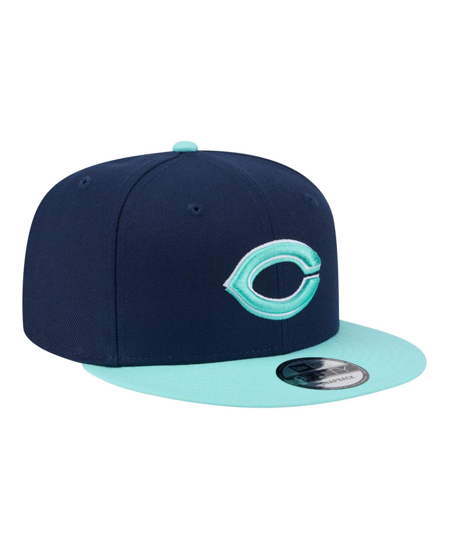 Men's Navy/Turquoise Cincinnati Reds 2-Tone Color Pack 9FIFTY Snapback Hat