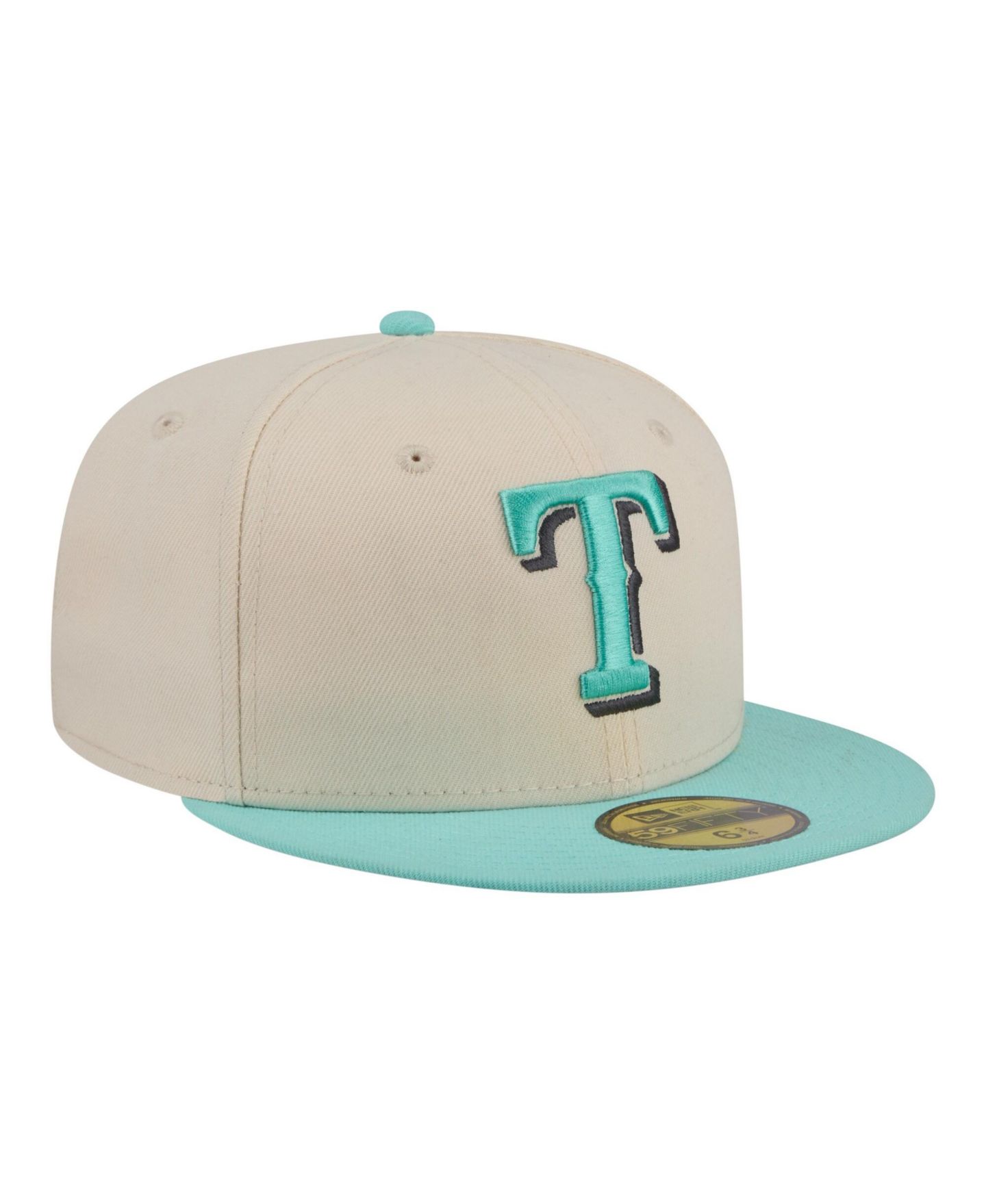 Мужские головные уборы New Era Light Beige/Turquoise Texas Rangers Two-Tone Color Pack 59FIFTY Fitted Hat — фото 3