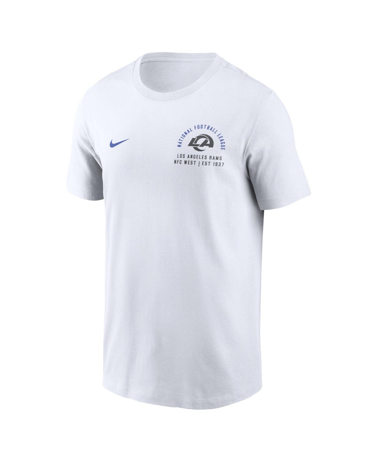 Мужская футболка Nike White Los Angeles Rams Split Logo — фото 2