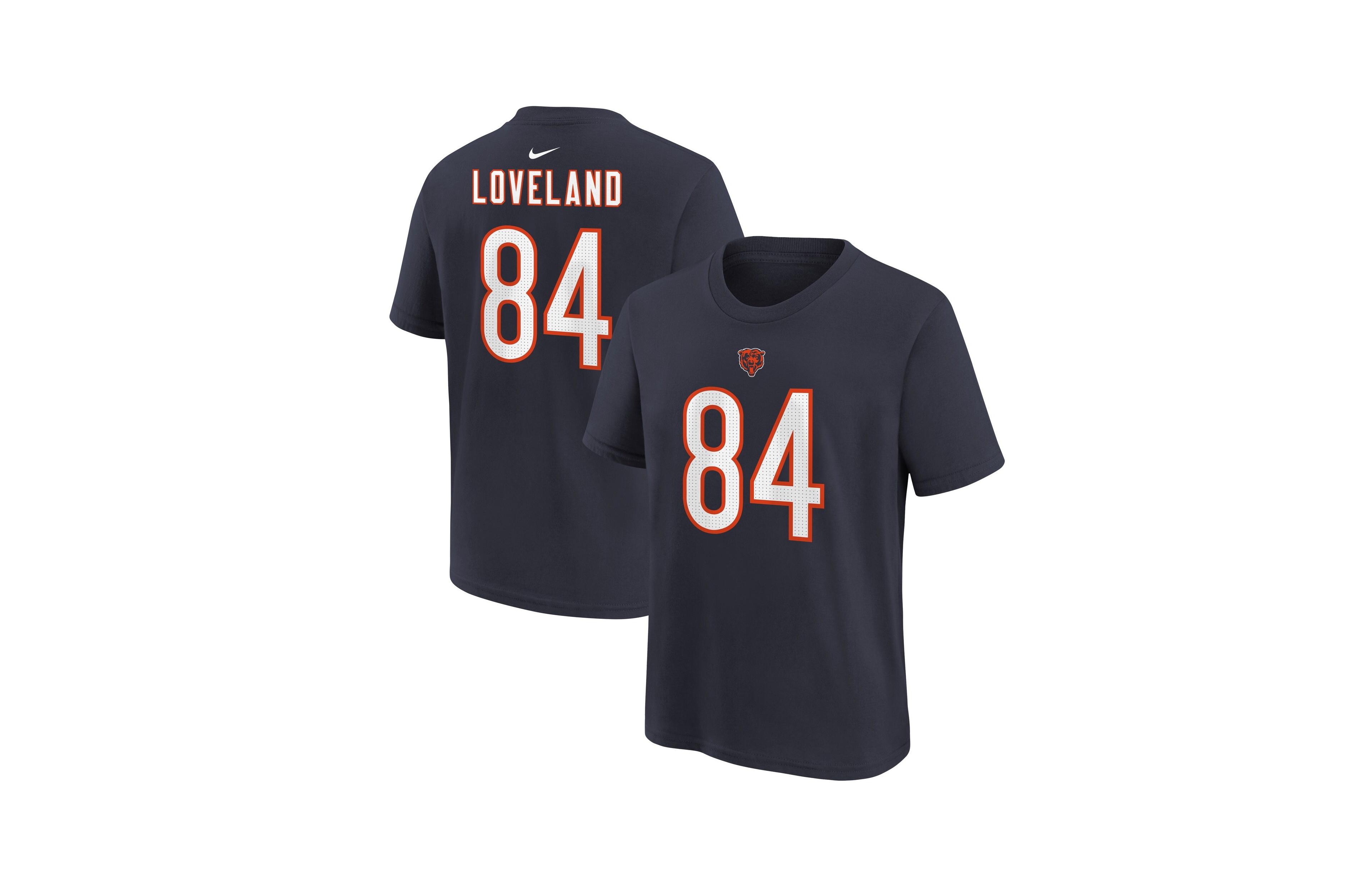 Nike Big Boys and Girls Colston Loveland Navy Chicago Bears Player Name & Number T-Shirt